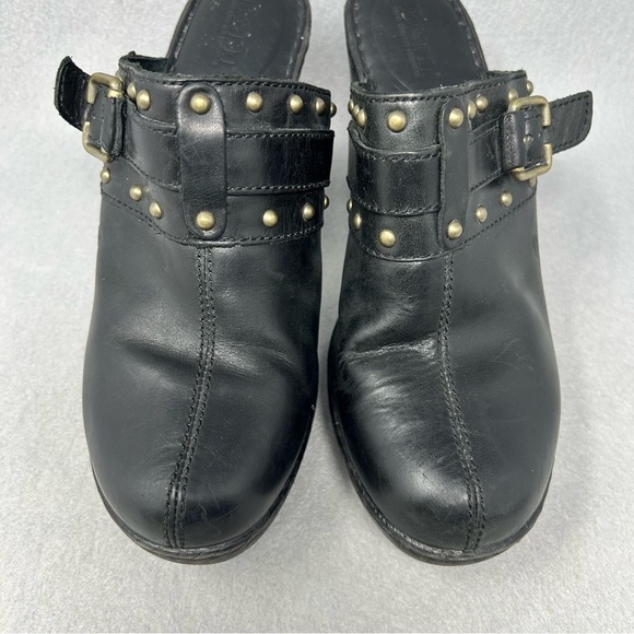 Born Womens Clogs Black Leather Size 9/40.5  Mules Slip On Buckle - Picture 6 of 12